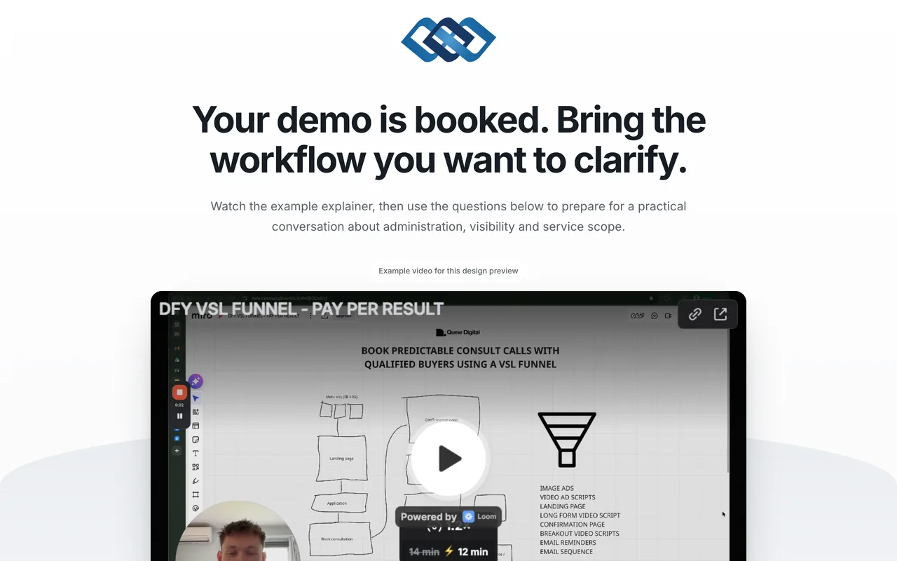 Confirmation page preview